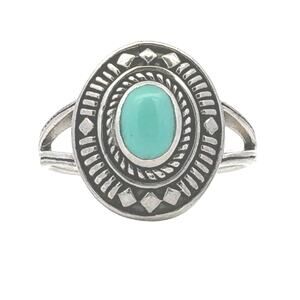 Natural Turquoise Ring 925 Sterling Silver US Size 8